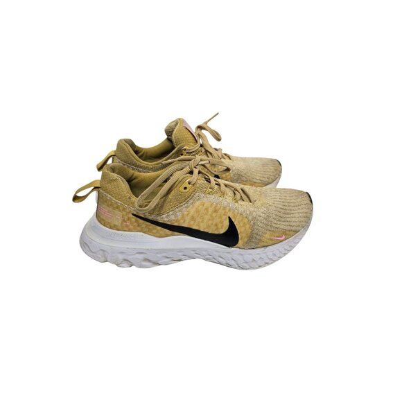 Nike Women's React Infinity Run Flyknit 3 Wheat Gold Sneaker  size 9.5 - Picture 1 of 16